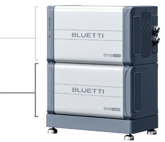 BLUETTI EP760 on a B500 battery pack, front view