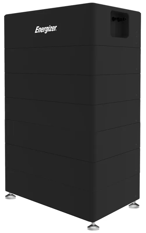 Energizer Solar Powerstack battery tower in black, angled view