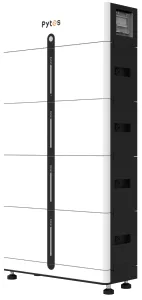 Pytes Pi LV1 battery modules in one tower, angled view